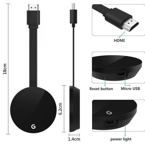 Mira Chrome Cast 1080P TV Stream Casting WIFI Dongle Screen Mirroring dongle - Image 2