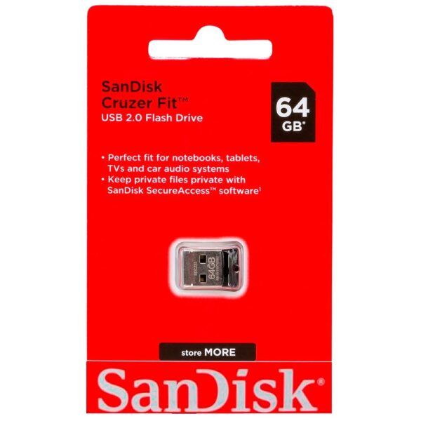 Sandisk Cruzer Fit 64GB Pen Drive USB 2.0 - Image 2