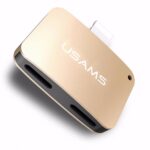 USAMS iphone Dual Lightning Adapter US-SJ138 - Gold